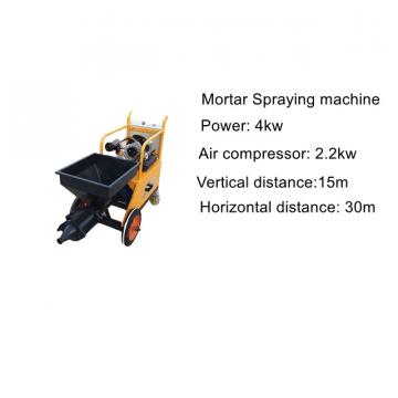 Electric mortar spraying machine with mixer for wall plastering